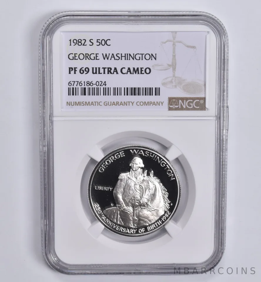 1982-S George Washington Commemorative Half Dollar PF69 NGC Brown Lbl