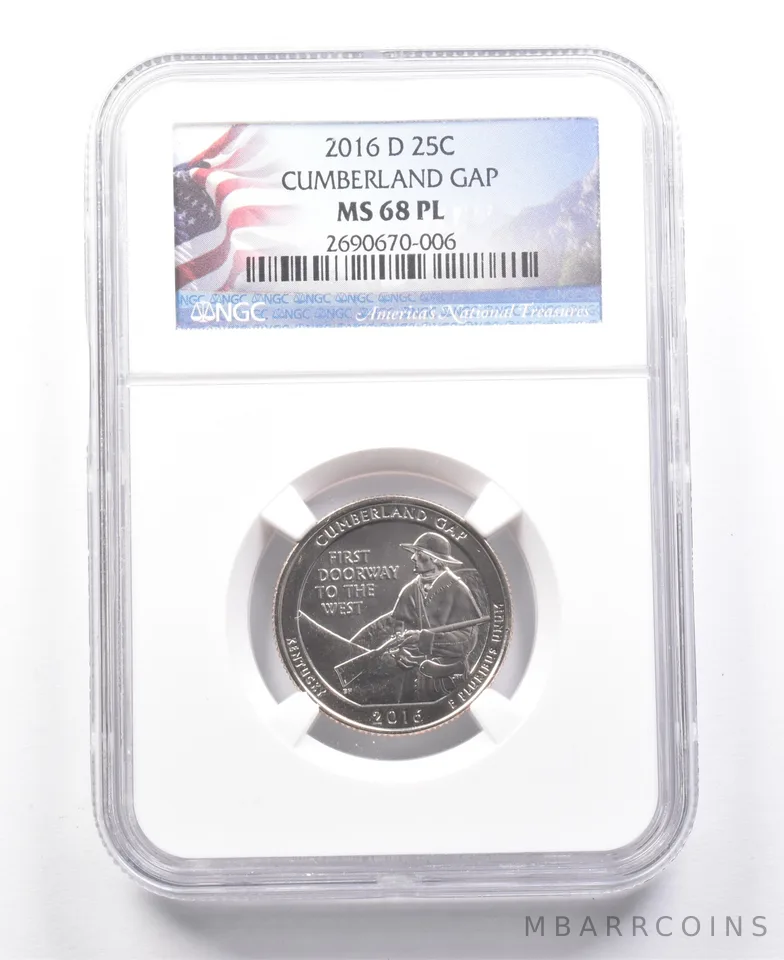 2016-D Washington Quarter Cumberland Cap MS68 PL NGC a7659