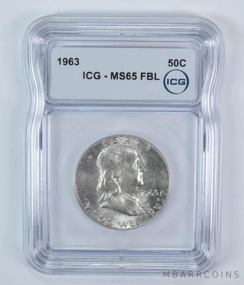 1963 Franklin Half Dollar MS65 FBL ICG