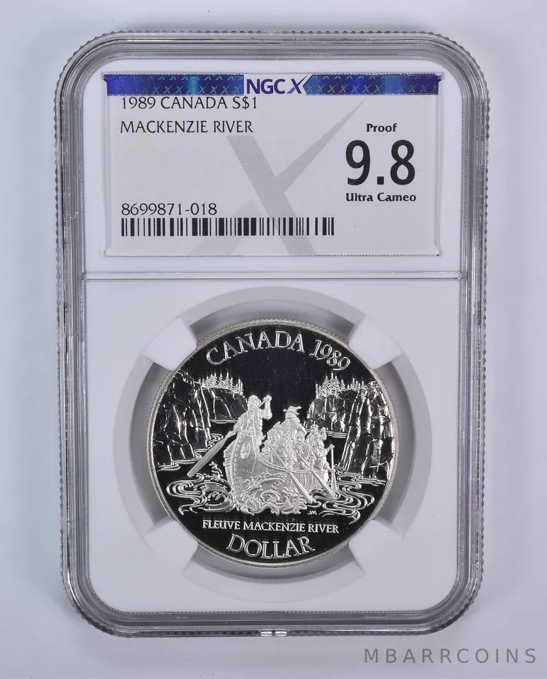 1989 Canada 1 Dollar Silver MacKenzie River Proof 9.8 UCAM NGC X NGCX