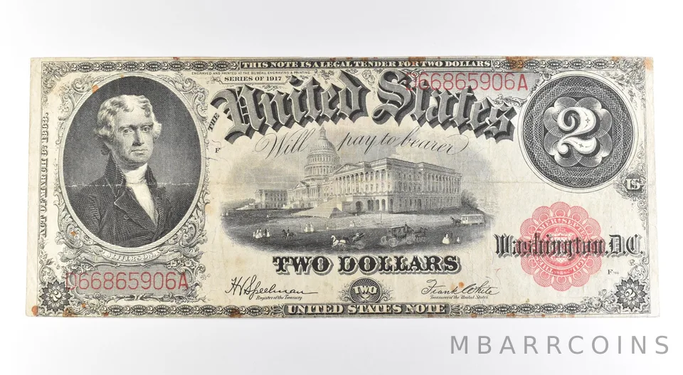 1917 $2 Legal Tender Large Note Red Seal *2652