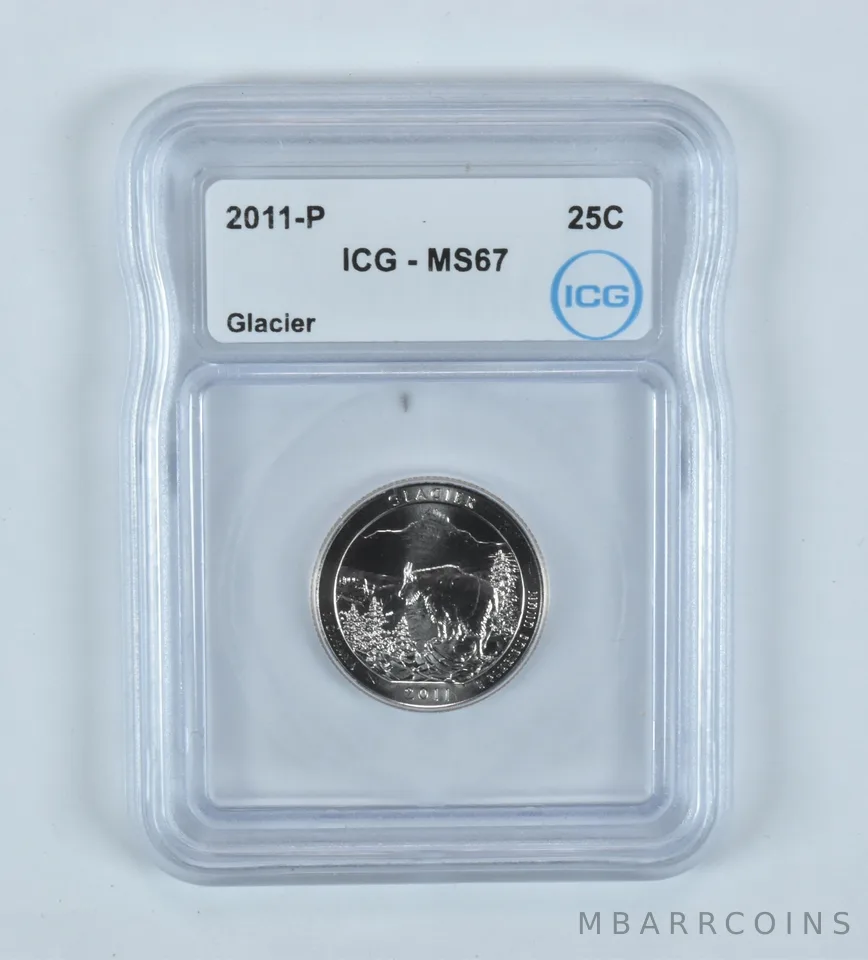 2011-P Washington Quarter ATB Glacier MS67 ICG