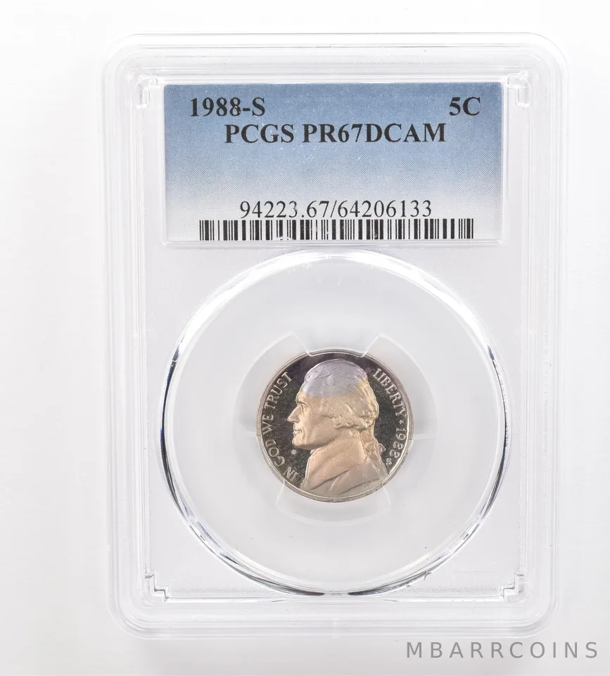 1988-S Jefferson Nickel PR67 DCAM PCGS Beautiful Tone *3287