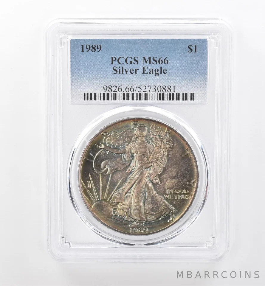 1989 American Silver Eagle MS66 PCGS Beautiful Tone *1954
