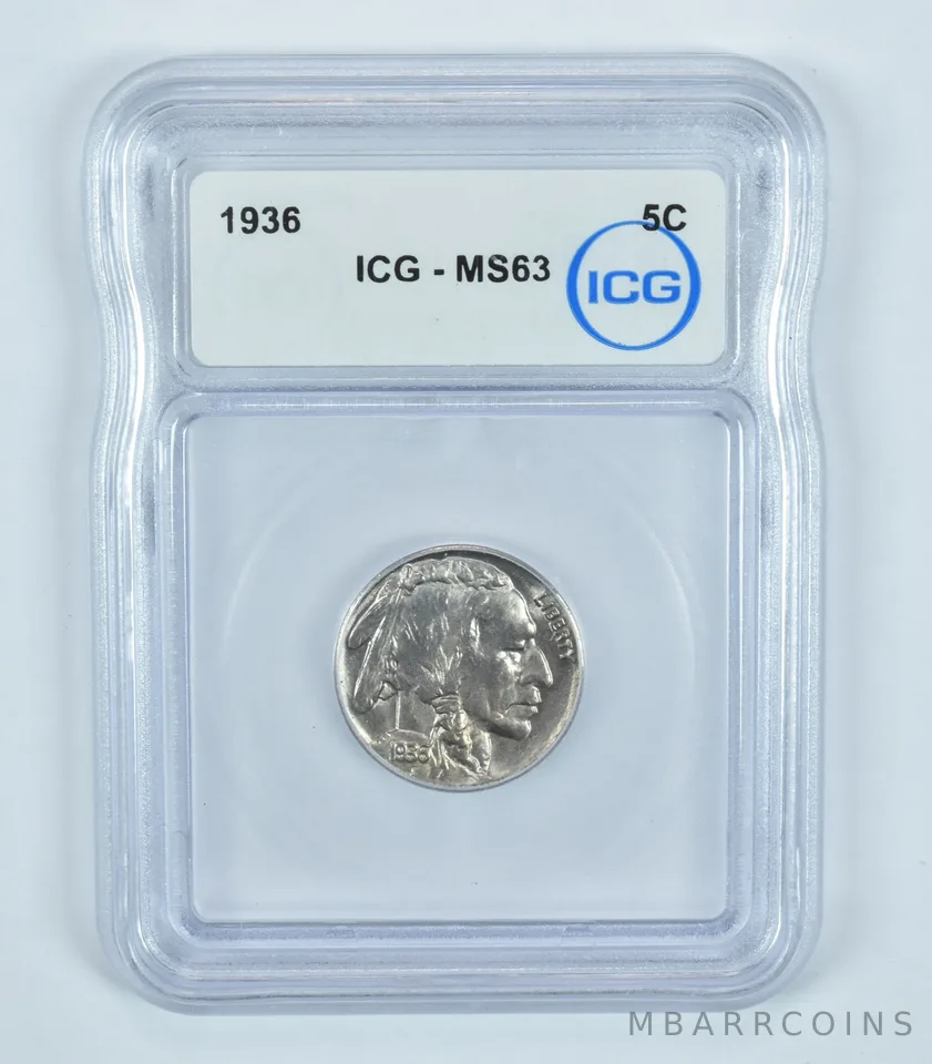 1936 Indian Head Buffalo Nickel MS63 ICG