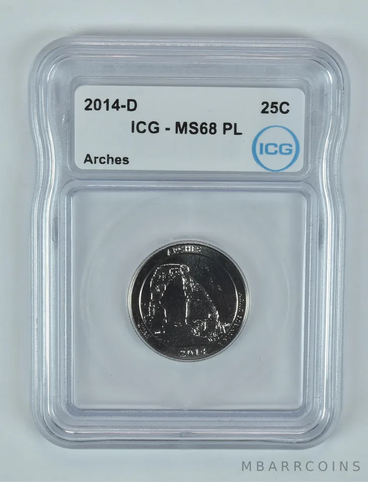 2014-D Washington Quarter ATB Arches MS68 PL ICG