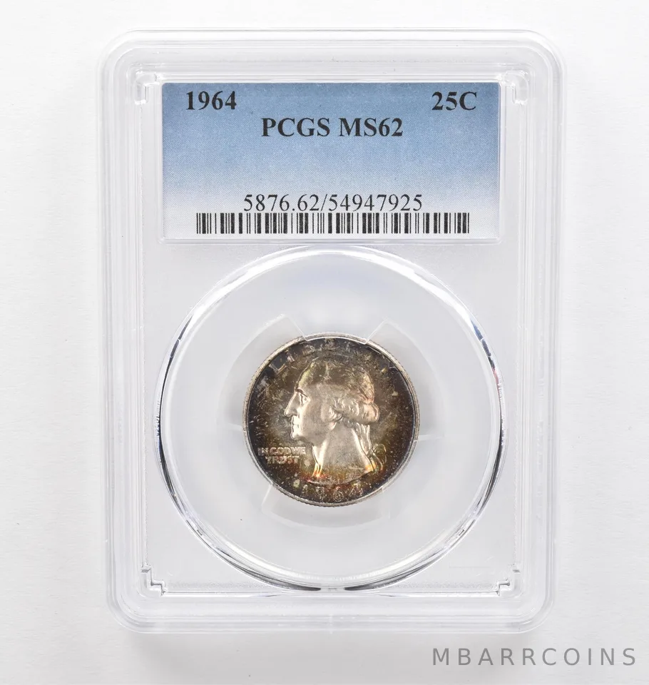 1964 Washington Quarter MS62 PCGS Beautiful Tone *0314