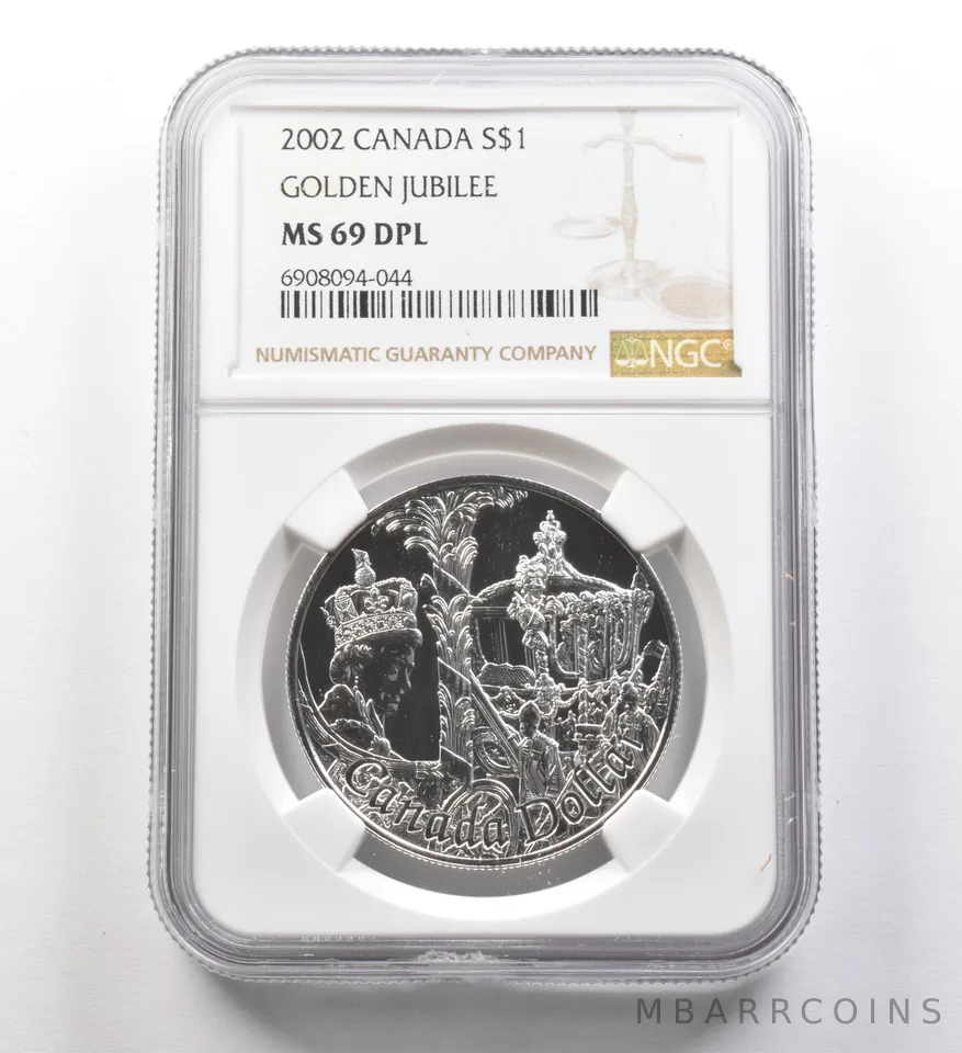 2002 Canada Silver Dollar Golden Jubilee MS69 DPL NGC *8290