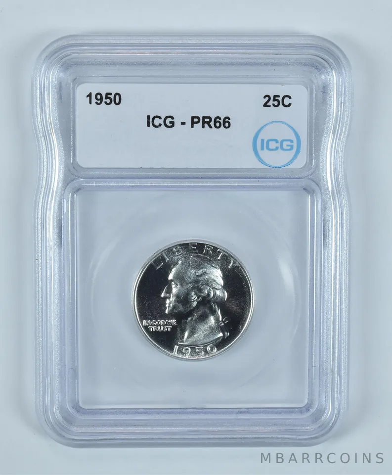1950 Washington Quarter Silver PR66 ICG