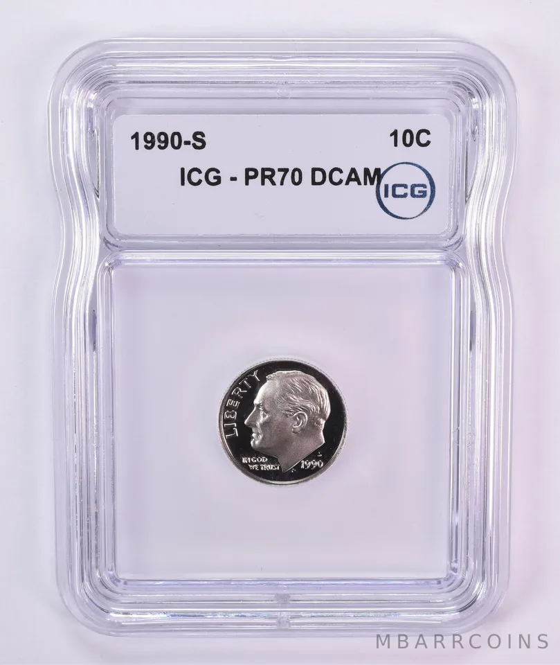 1990-S Roosevelt Dime PR70 DCAM ICG