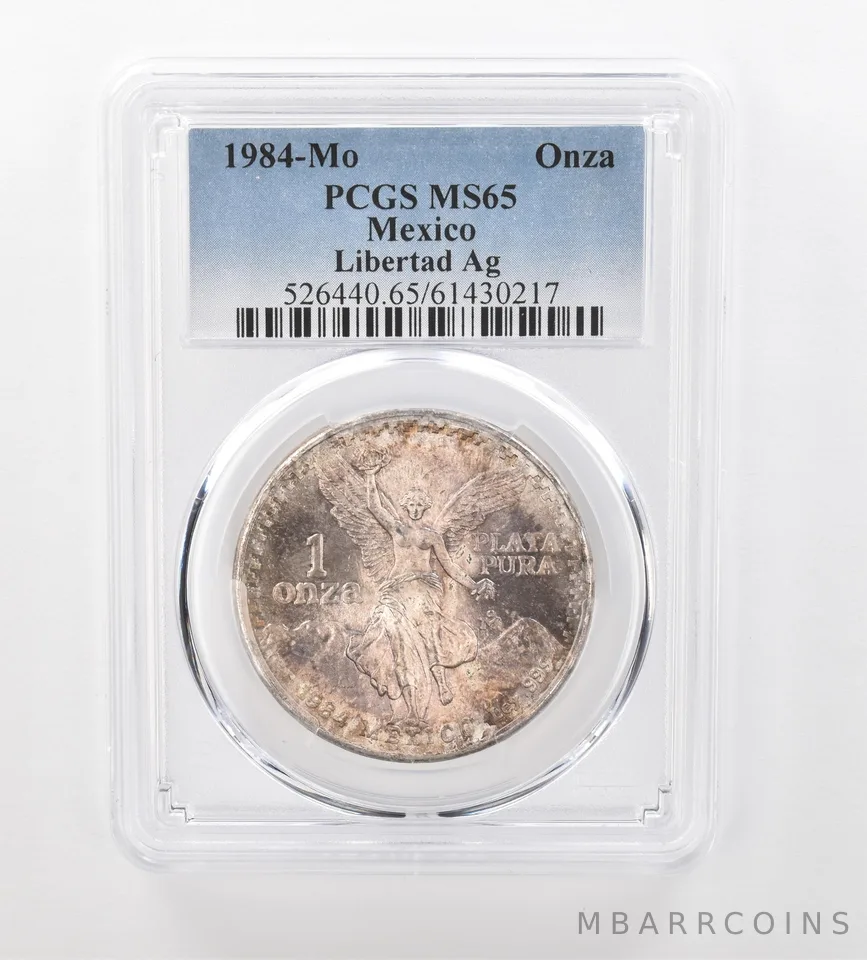 1984 Mo Mexico 1 Onza Silver Libertad MS65 PCGS Beautiful Tone *0908