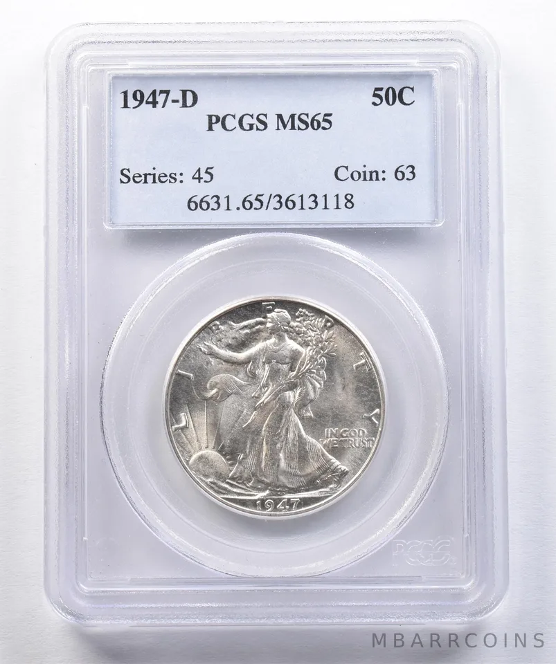 1947-D Walking Liberty Half Dollar MS65 PCGS *2610
