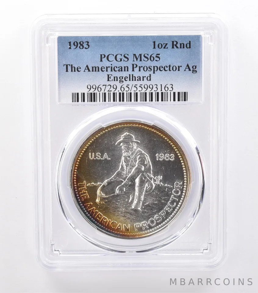 1983 Engelhard American Prospector 1 Oz Silver MS65 PCGS Beautiful Tone *9232