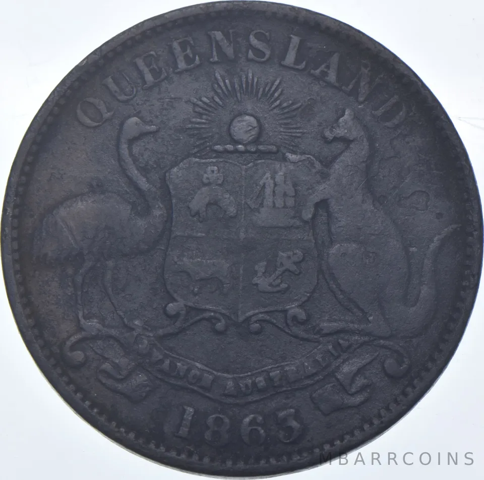 1863 Australia Queensland Stores Token KMTN177 1/2 Cent *7575