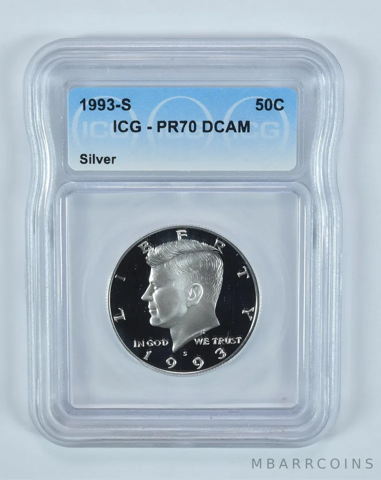 1993-S Kennedy Half Dollar Silver PR70 DCAM ICG