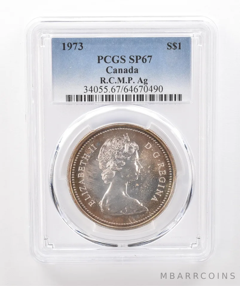 1973 Canada 1 Dollar Silver RCMP SP67 PCGS Beautiful Tone *1939