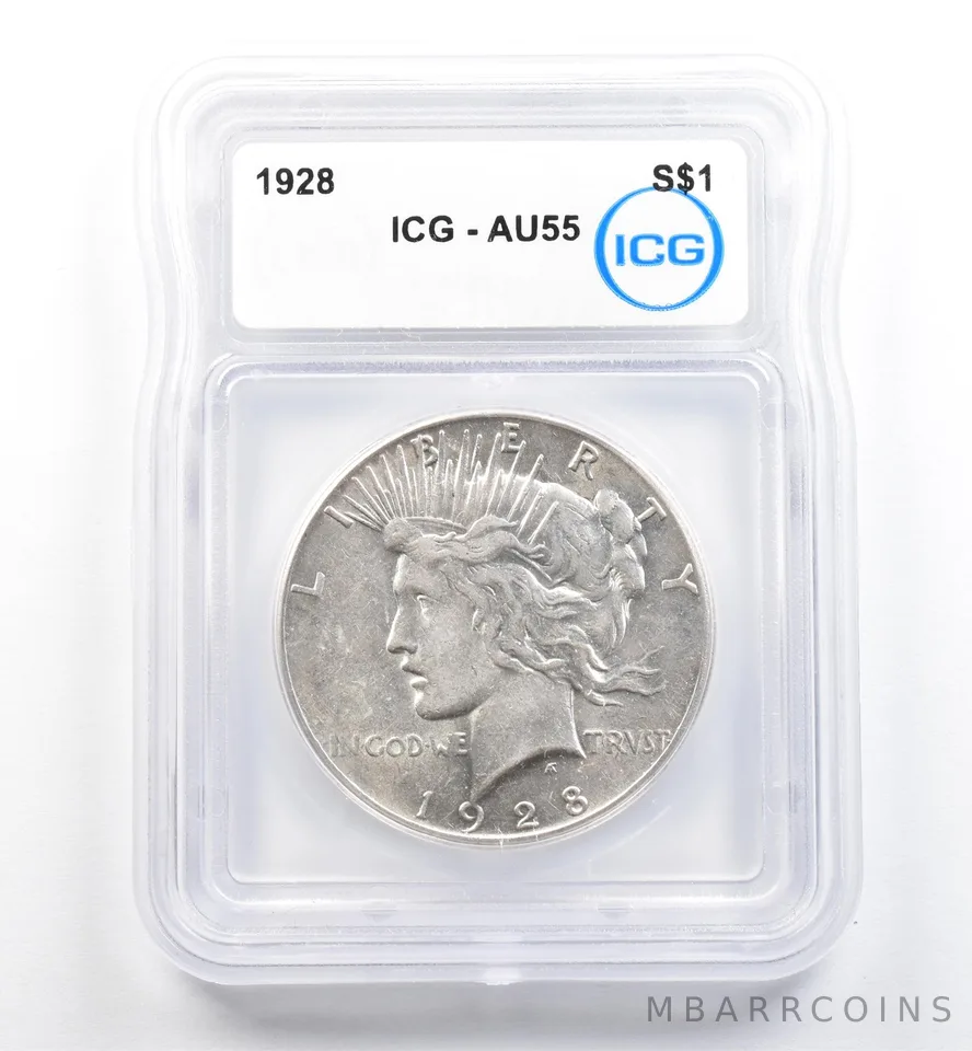 1928 Peace Silver Dollar AU55 ICG *9887