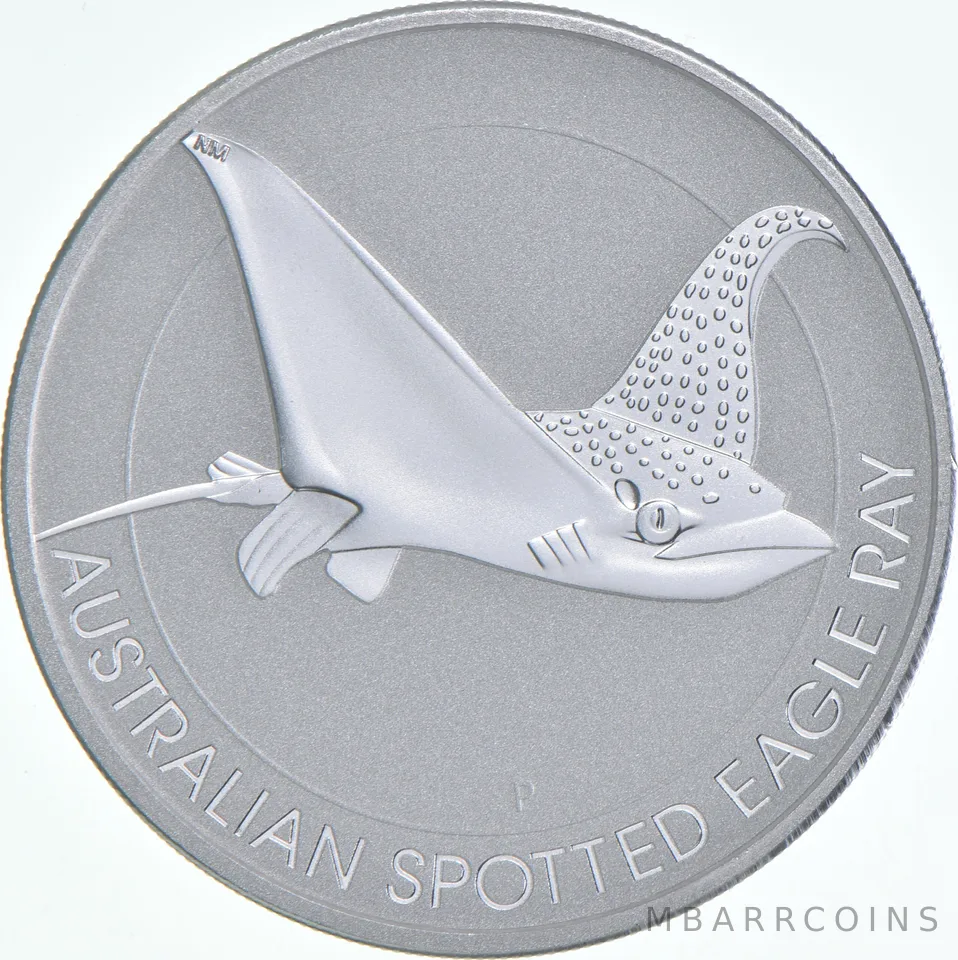 2021 Australia 2 Dollars Australian Spotted Eagle Ray 1.5 T Oz Silver