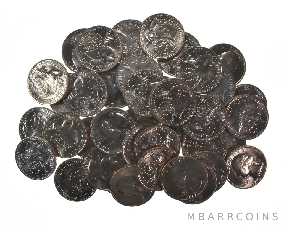 Lot (40) 1976-P Washington Quarter Clad Unc Roll Bicentennial