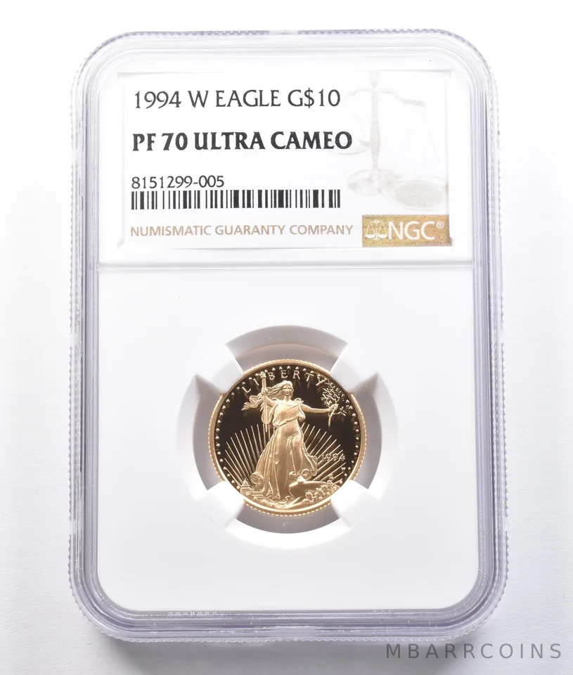1994-W $10 American Gold Eagle 1/4 Oz Gold PF70 UCAM NGC