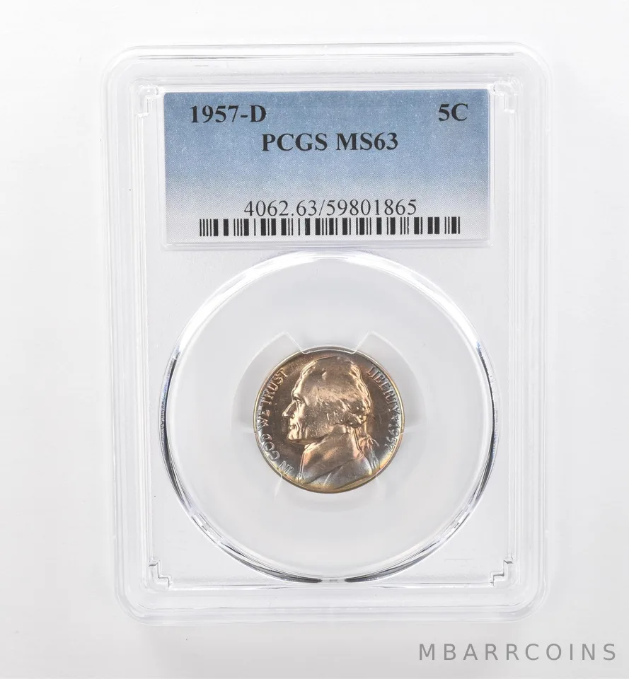 1957-D Jefferson Nickel MS63 PCGS Beautiful Tone *1793