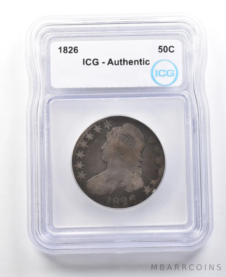1826 Capped Bust Half Dollar Authentic ICG a2995