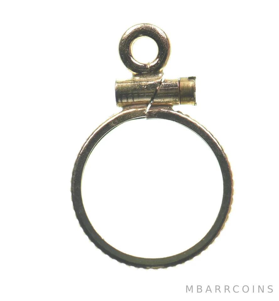 12K 10.3mm Gold Filled Token Coin Bezel Pendant Frame Edge *1411