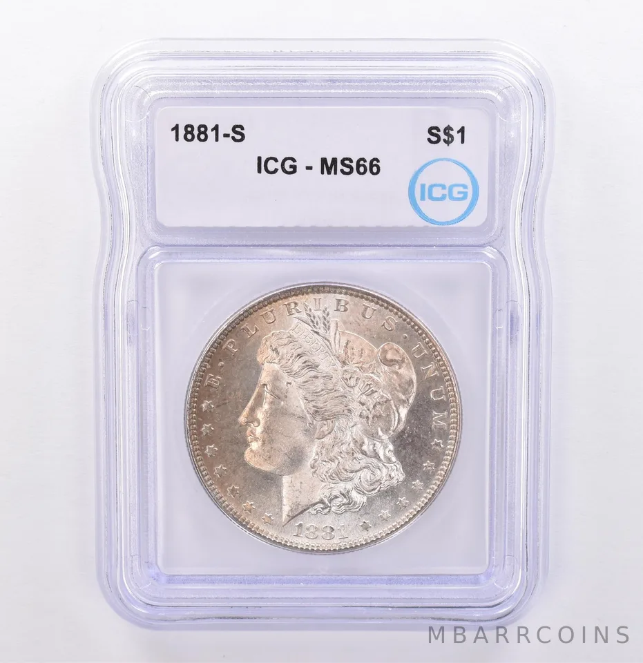 1881-S Morgan Silver Dollar MS66 ICG Peripheral Tone *9247