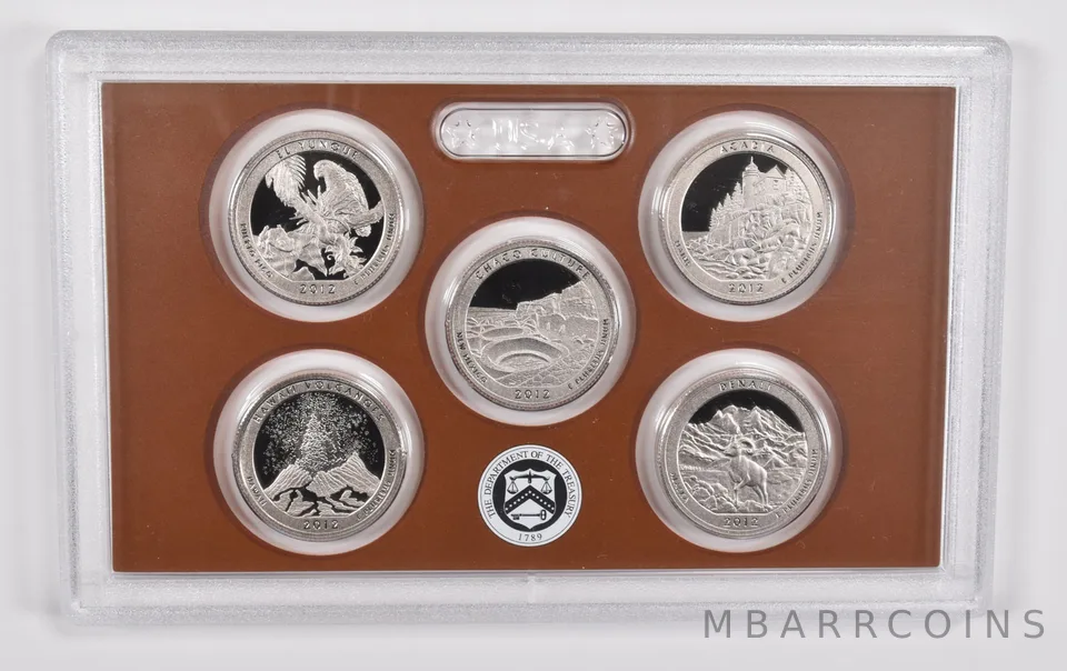 2012 America The Beautiful Quarter Proof Set Clad No Box