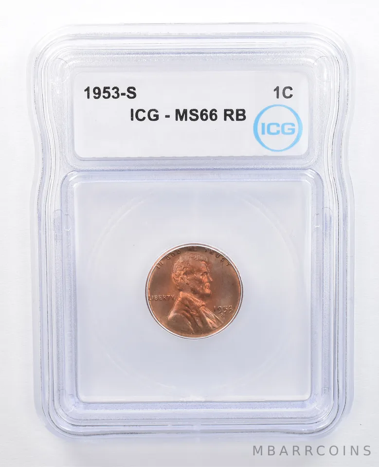 1953-S Lincoln Wheat Cent MS66 RB ICG Beautiful Tone *7646