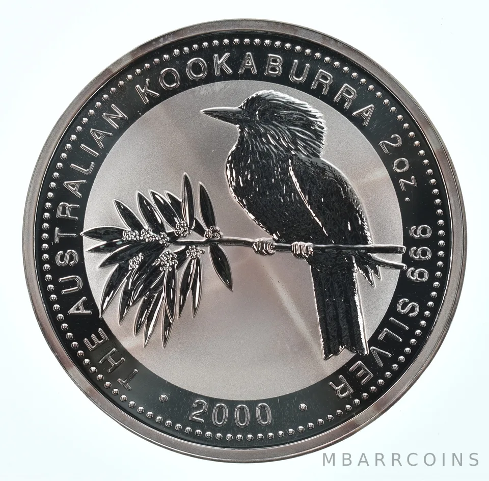 2000 Australia 2 Dollars Silver Kookaburra 2 Oz Silver Beautiful Tone *1617