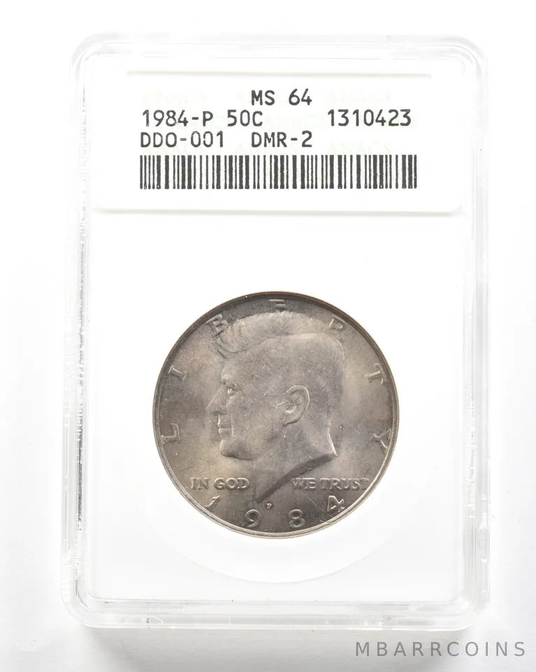 1984-P Kennedy Half Dollar DDO-001 DMR-2 MS64 ANACS *2065