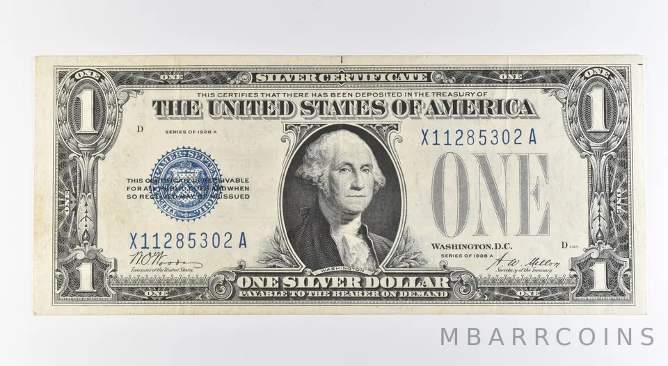 1928 A $1 Silver Certificate Blue Seal Fr#1601 *0395
