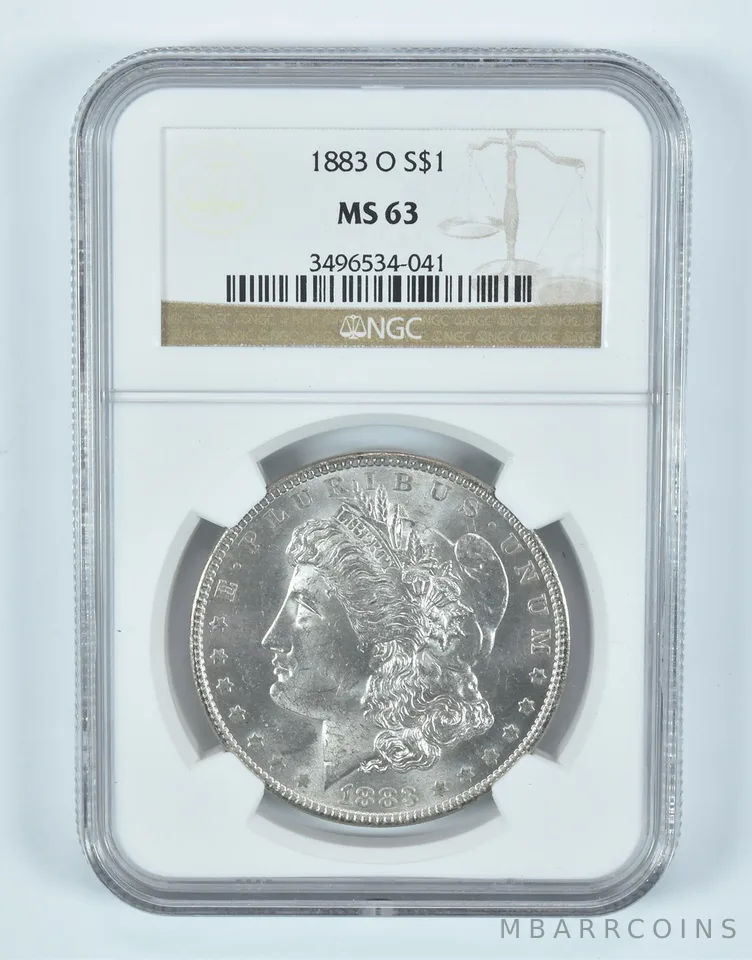 1883-O Morgan Silver Dollar MS63 NGC Brown Label