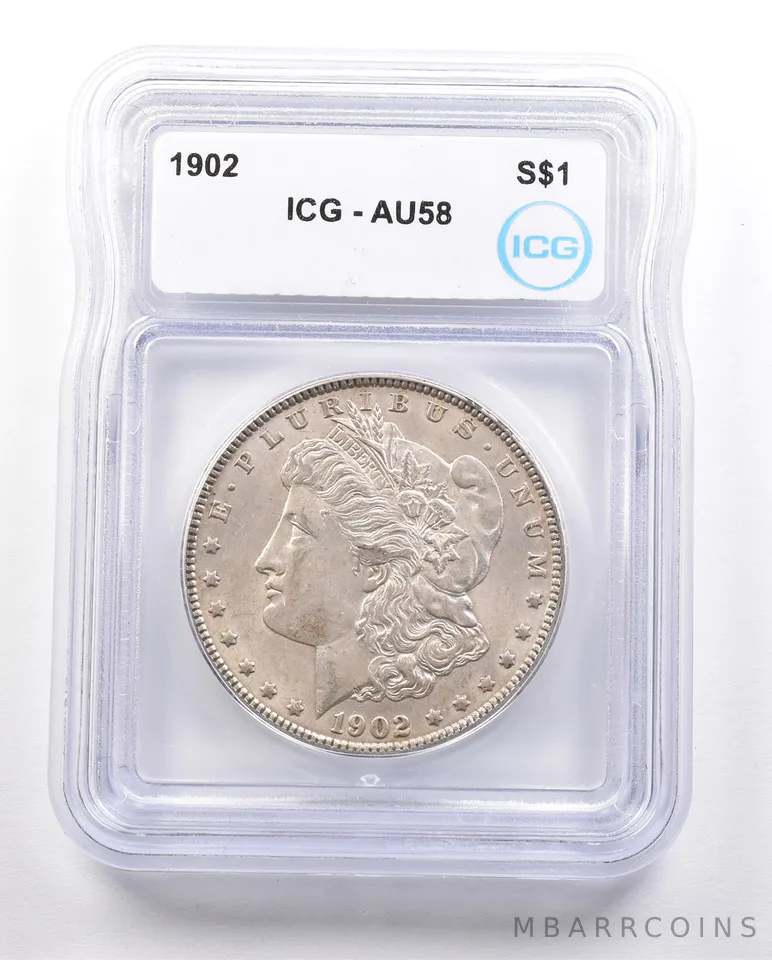 1902 Morgan Silver Dollar AU58 ICG *3437