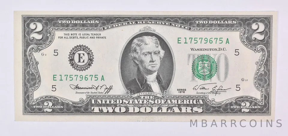 1976 $2 Richmond VA FRN Green Seal Uncirculated