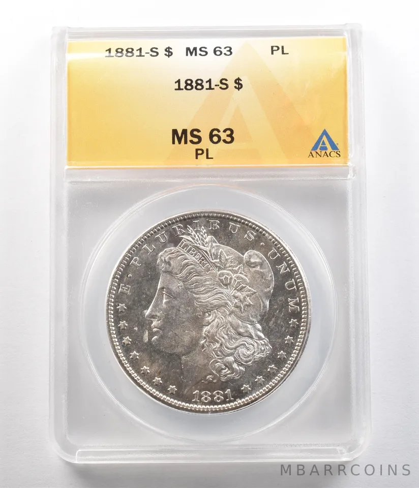 1881-S Morgan Silver Dollar MS63 PL ANACS *4724