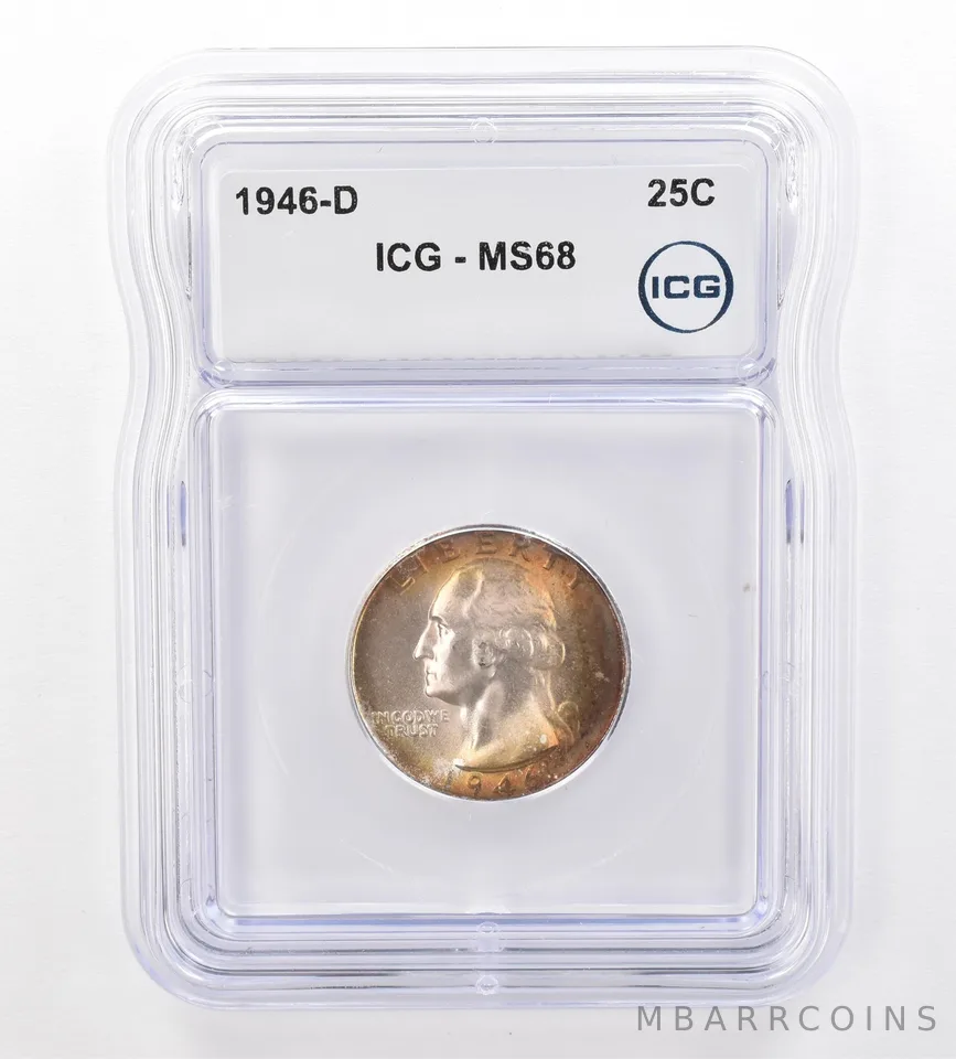 1946-D Washington Quarter MS68 ICG Beautiful Tone a7617