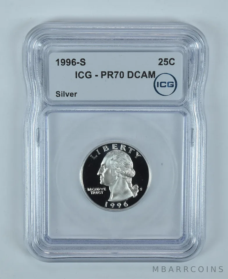 1996-S Washington Quarter Silver PR70 DCAM ICG