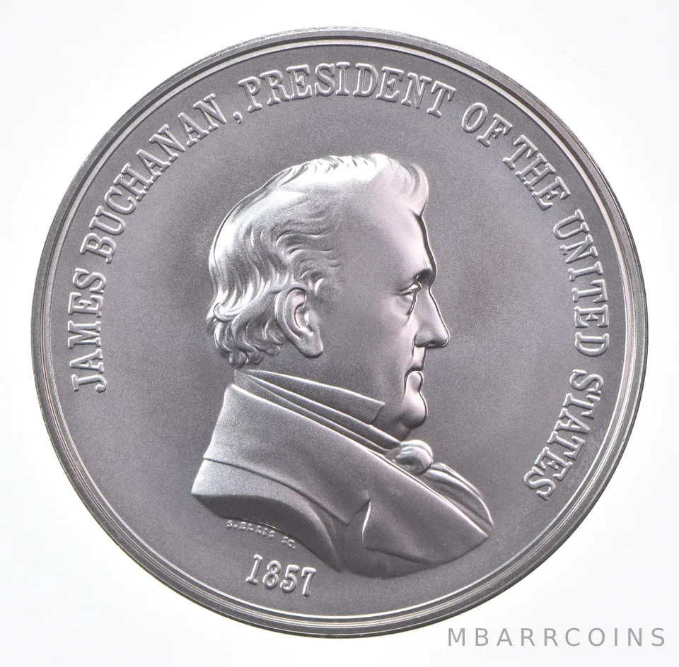 (2023) James Buchanan 1857 US Mint Silver Presidential Medal 1 Oz