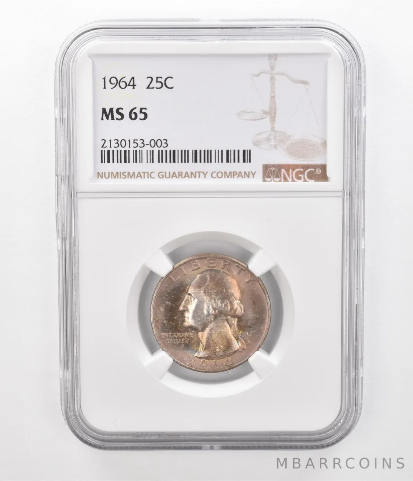 1964 Washington Quarter MS65 NGC Beautiful Tone *2364