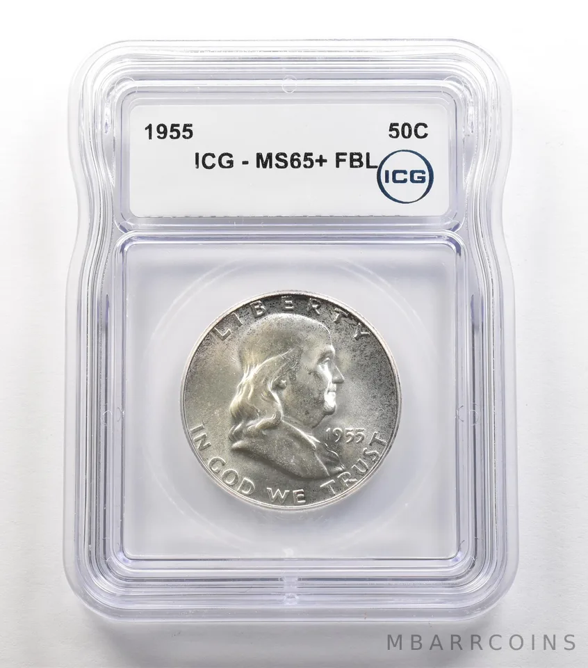 1955 Franklin Half Dollar MS65+ FBL ICG *6712
