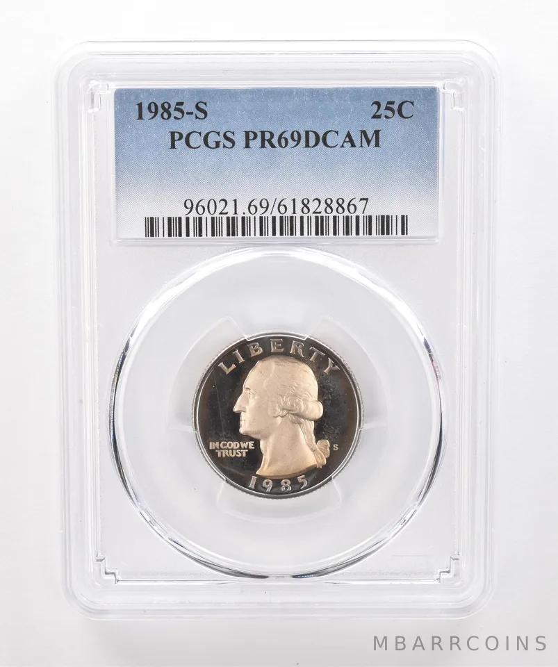 1985-S Washington Quarter PR69 DCAM PCGS Beautiful Tone *1917